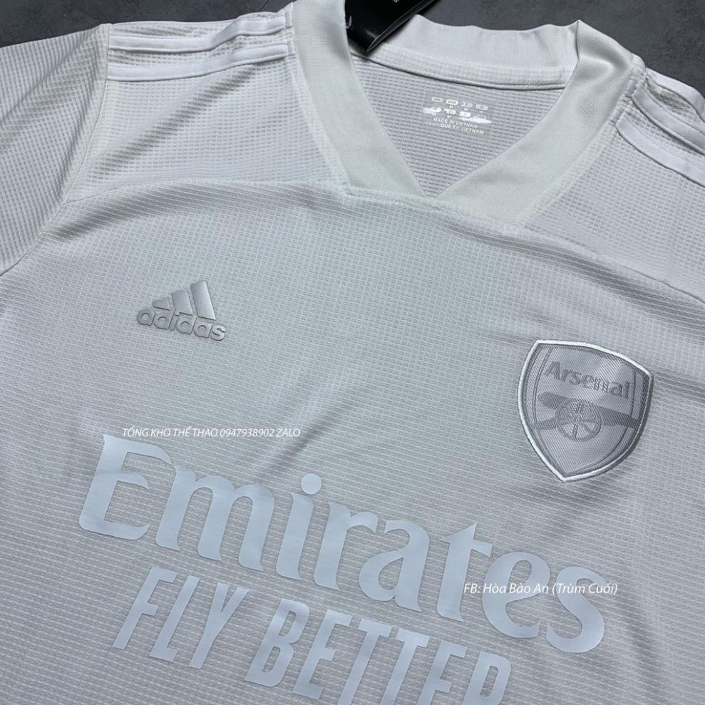 Set bộ thể thao Nam áo bóng đá CLB Arsenal Training 2022 Vải Thái màu kem siêu HOT phom 43-90kg