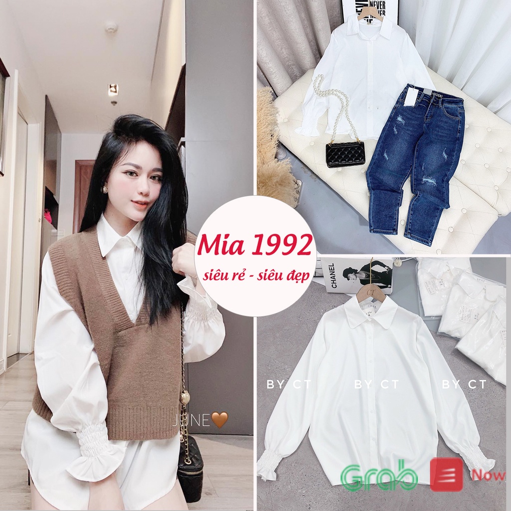 Áo sơ mi trắng nữ công sở MIA1992 cao cấp - áo sơ mi nữ kiểu dáng basic dễ phối đồ chất liệu cotton