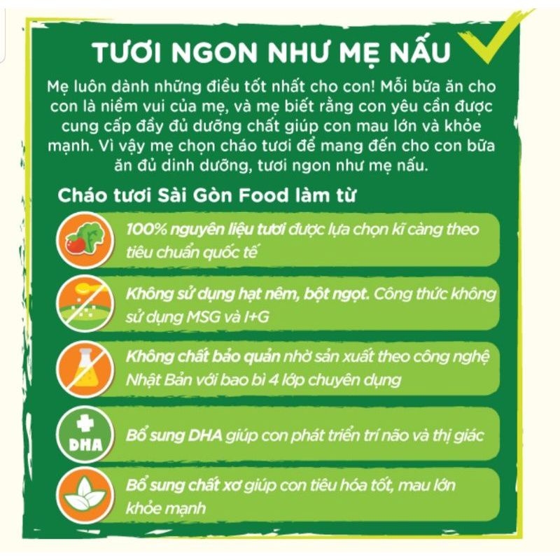 [Date 2022] Cháo tươi SG Food baby gói 240g các vị cho bé từ 10m | BigBuy360 - bigbuy360.vn