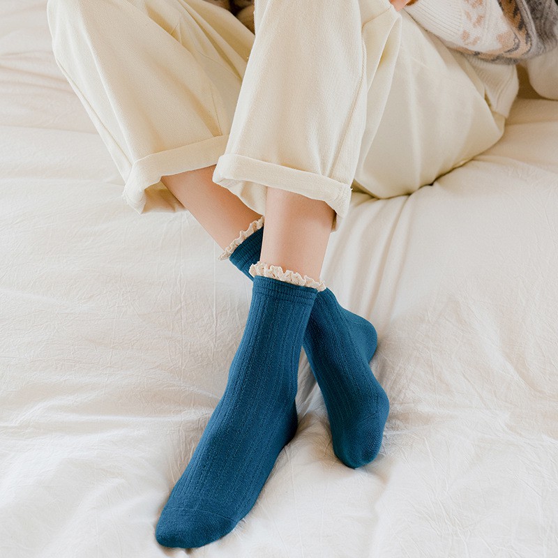 Tất nữ cổ ngắn cute, Vớ nữ cổ ngắn [Vintage] Phong cách Hàn Quốc nhiều màu thêu dệt tỉ mỉ PHỤ KIỆN DRAMA TAT014