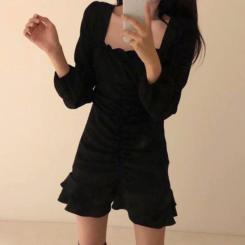 Váy ulzzang nữ dáng xòe đuôi cá ôm body, Đầm trắng ulzzang dài tay dự tiệc - Roxie | BigBuy360 - bigbuy360.vn