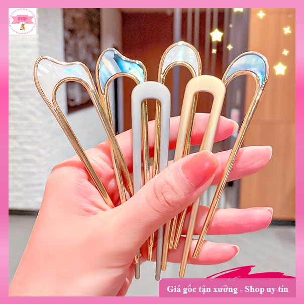 Trâm Cài Tóc Chữ U Kim Loại Phong Cách Hàn Quốc Cho Nữ