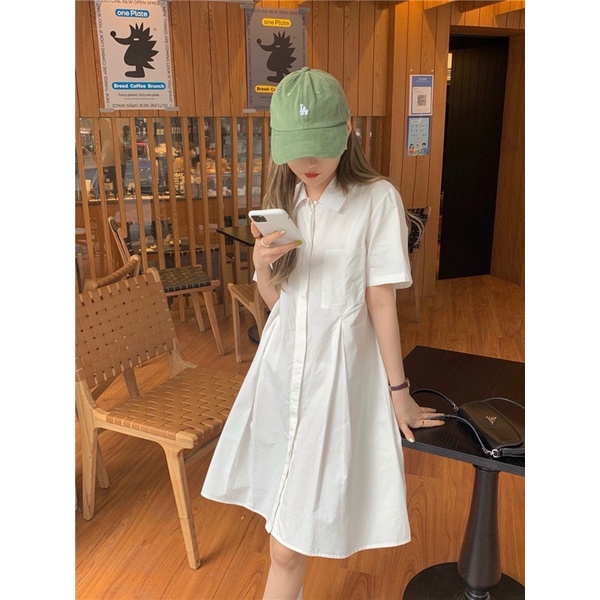 ĐẦM SƠ MI DÁNG SUÔNG CHẤT KATE HÀN NHẸ MÁT