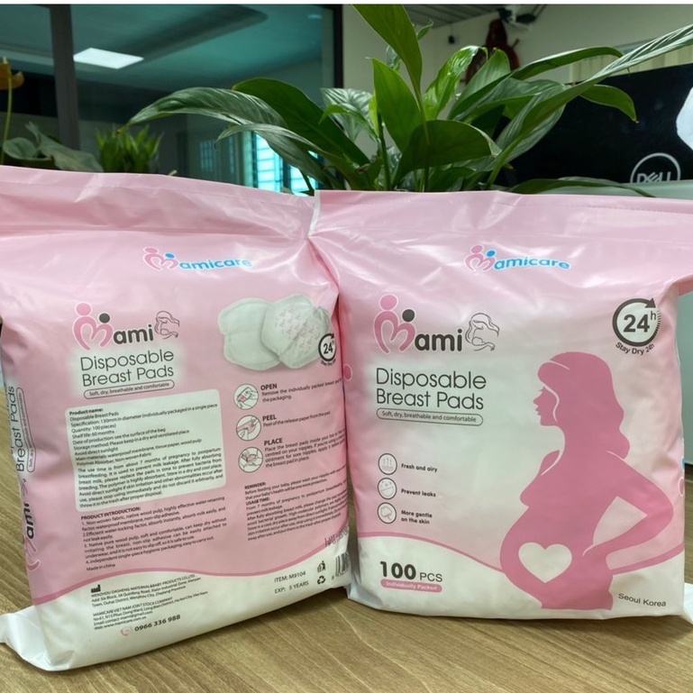 [Bịch to] Túi 100 miếng lót thấm sữa Mami mềm, êm, khô thoáng