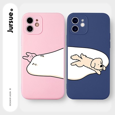 Ốp lưng JURSUE hoạt hình cặp đôi dễ thương đẹp cho iPhone 14 13 12 11 Pro Max SE 2020 X XR XS ip 8 7 6 6S Plus kute Y128