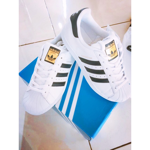 [2 Mẫu] [Hình thật]⚽️Giày Adidas SuperStar⚽️👟Classic ✖️ Màu Trắng Sọc Đen 👟Nam✖️Nữ✖️FullBox