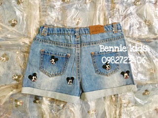 QUẦN SHORT JEANS ZARA MICKEY BÉ GÁI (9/12M)