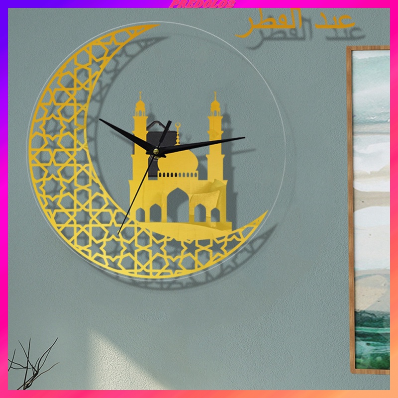 2 Đồng Hồ Treo Tường Bằng Acrylic Phong Cách Hồi Giáo Độc Đáo Trang Trí Nhà Cửa