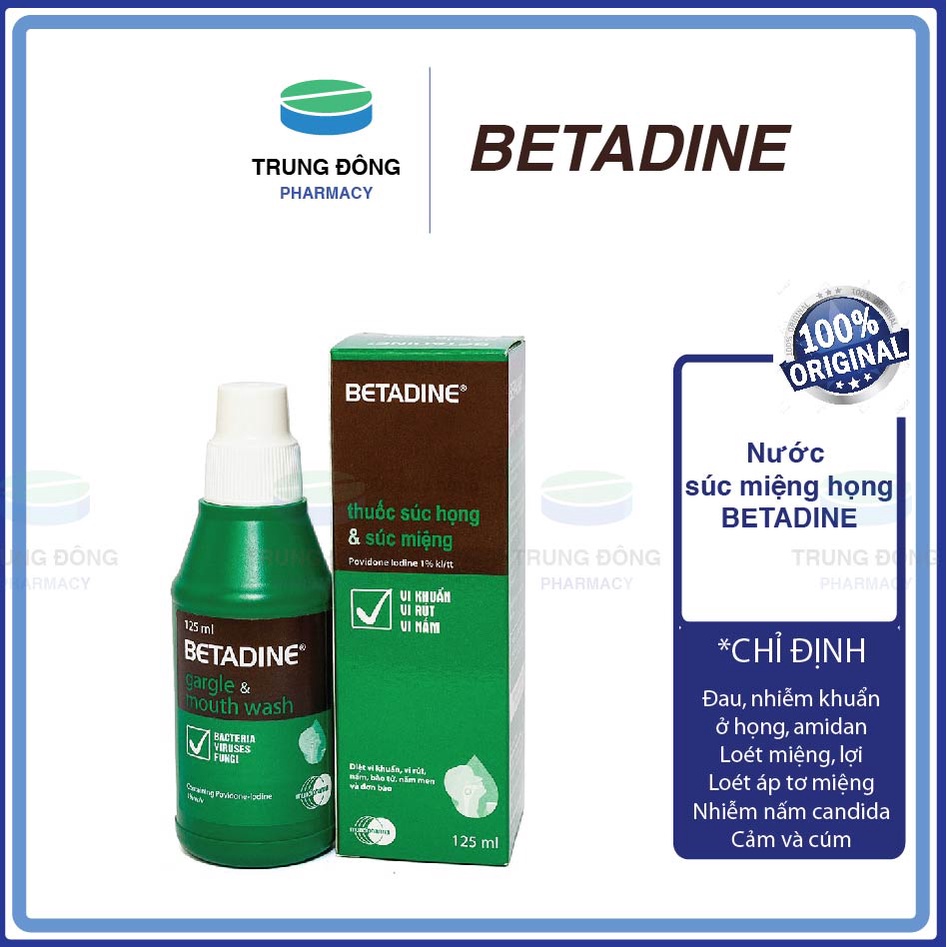 Chai nước súc miệng, xịt họng BETADINE Thụy Sỹ, Vệ Sinh Khoang Miệng BETADINE Gargle &amp; Mouth Wash - Trung Đông Pharmacy