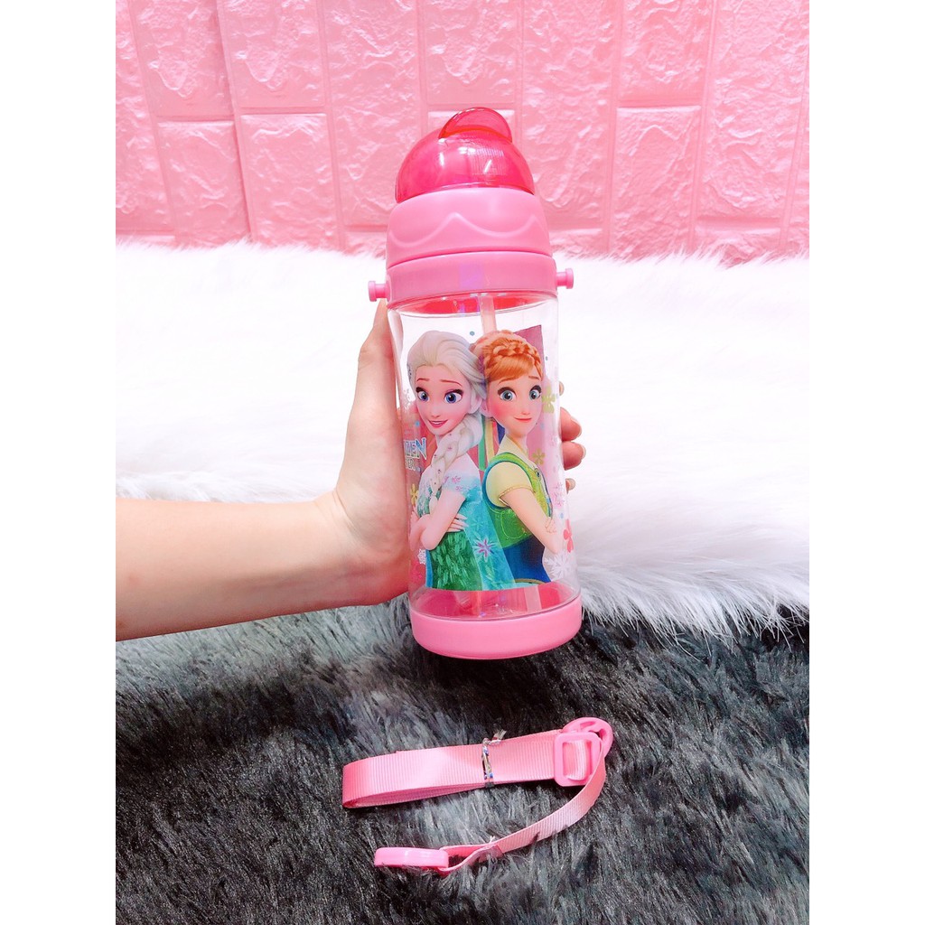 Bình nước (3652) cho bé đi học , đi chơi Elsa , Nhện , Kitty ....450ml