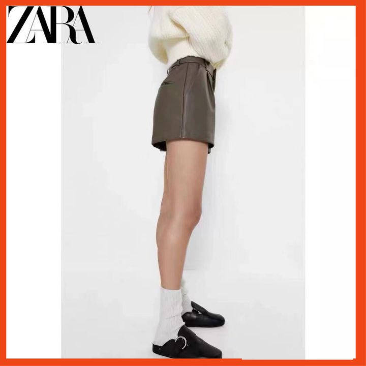 Quần Da Za Ra Màu Nâu Cho Nữ