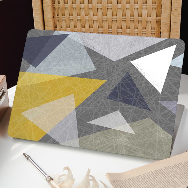 Ốp Máy Tính Bảng Họa Tiết Hình Học Có Bàn Phím Cho MacBook Air 13 A1466 A1369 2012-2017 Release M1 Pro 13 inch A2338 A2289 A2251 New Air13 A2337 A1932