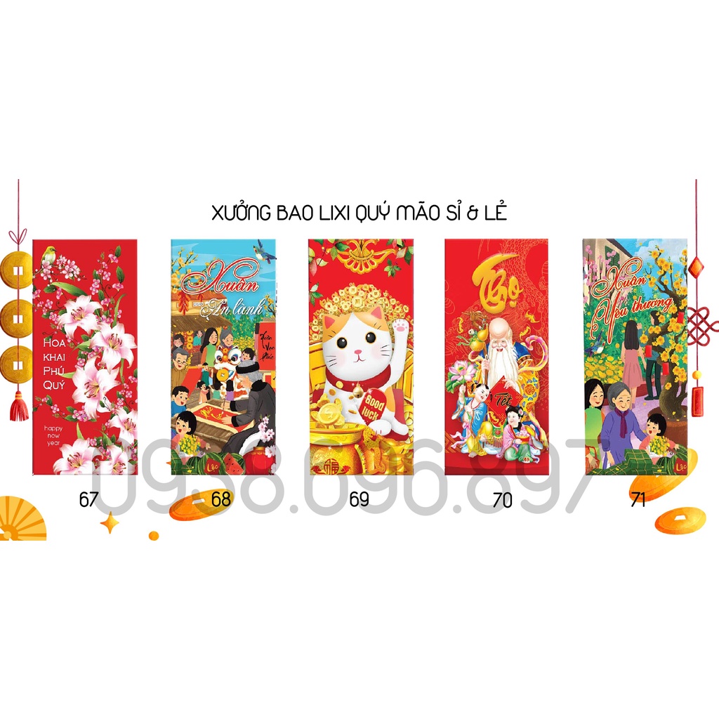 COMBO 10 TÚI Lì Xì Độc Lạ Hot Trend Giá Sỉ Rẻ Tết 2023- TẾT QUÝ MÃO _ ĐƯỢC CHỌN MẪU