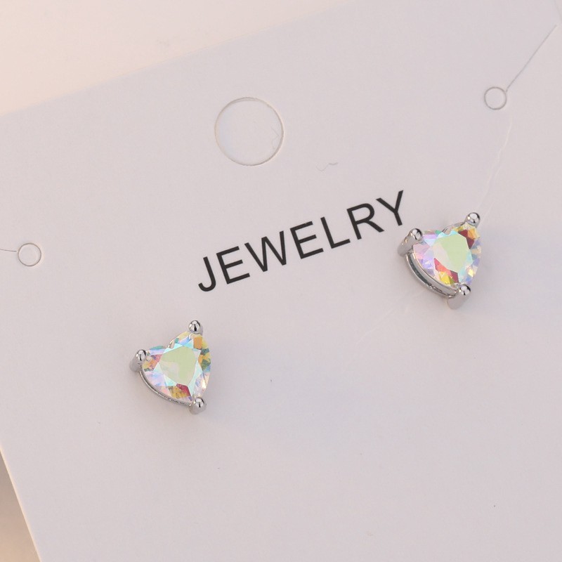 Khuyên tai hình trái tim đính đá thời trang dành cho nữ