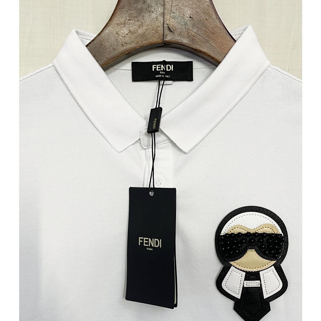 Áo Thun polo Tay Ngắn Bằng Da Thêu Họa Tiết Cổ Điển Thời Trang Mùa Hè Dành Cho Nam FEND1 2021