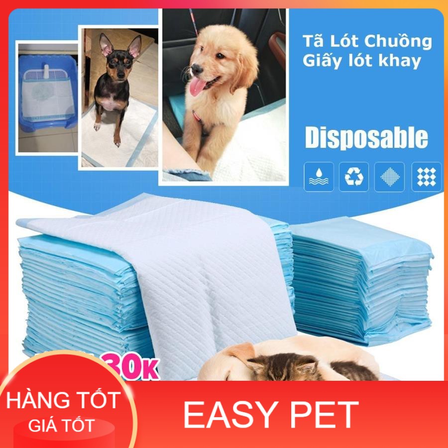 (bịch tã giấy) 50 miếng size to 45x60cm tã lót khay vệ sinh dùng lót chuồng và sàn xe