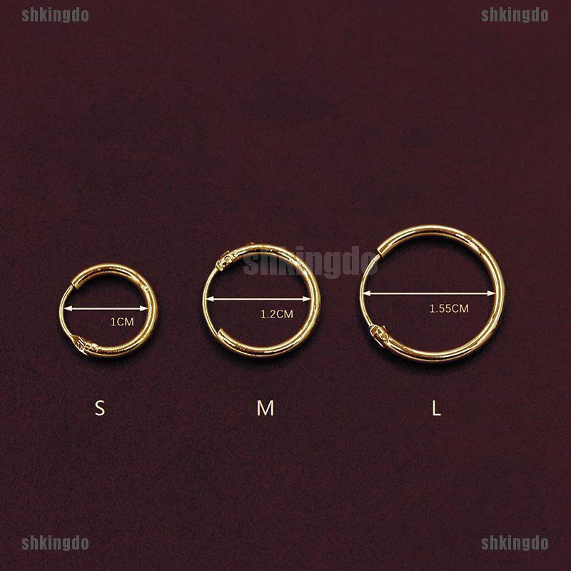 Khuyên tai dáng tròn nhỏ bằng thép không gỉ cá tính