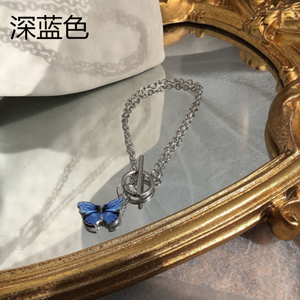 Vòng đeo tay bướm xanh dương phong cách Hàn Quốc xinh xắn cho nữ
