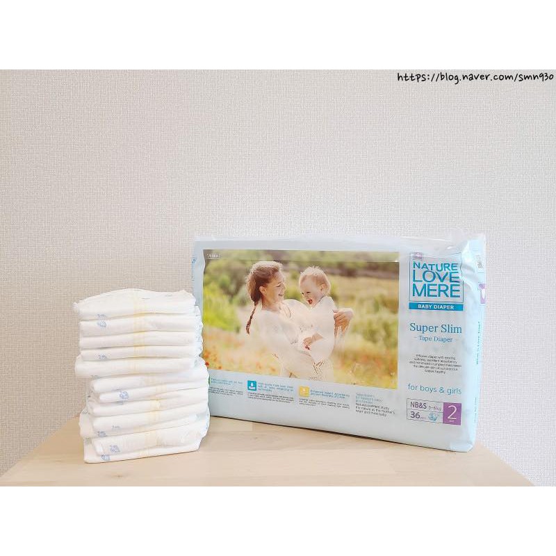 Tã/ Bỉm dán Nature Love Mere Super Slim S36/M24/L22/XL20