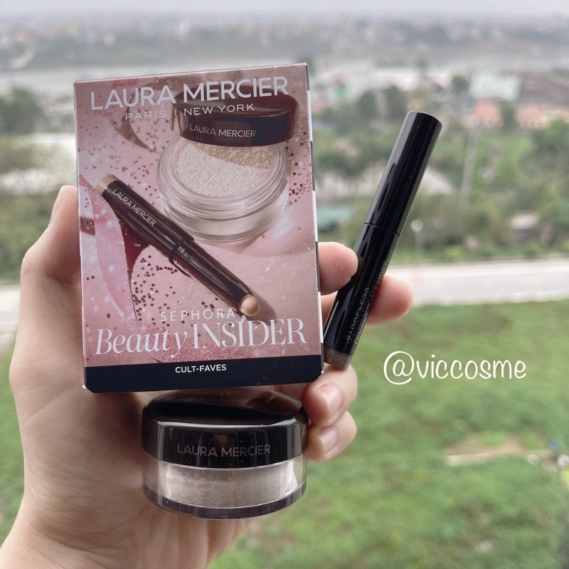 Set phấn phủ Laura Mercier nhũ mắt Sephora Gift Birthday