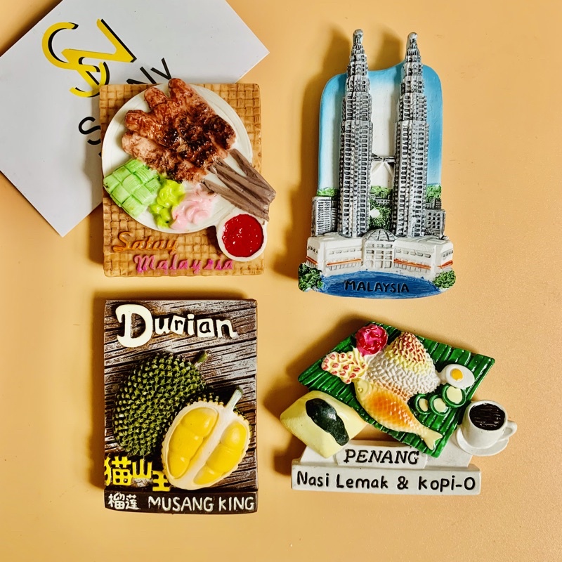 Nam châm hít dán dính trang trí tủ lạnh quà tặng lưu niệm Malaysia