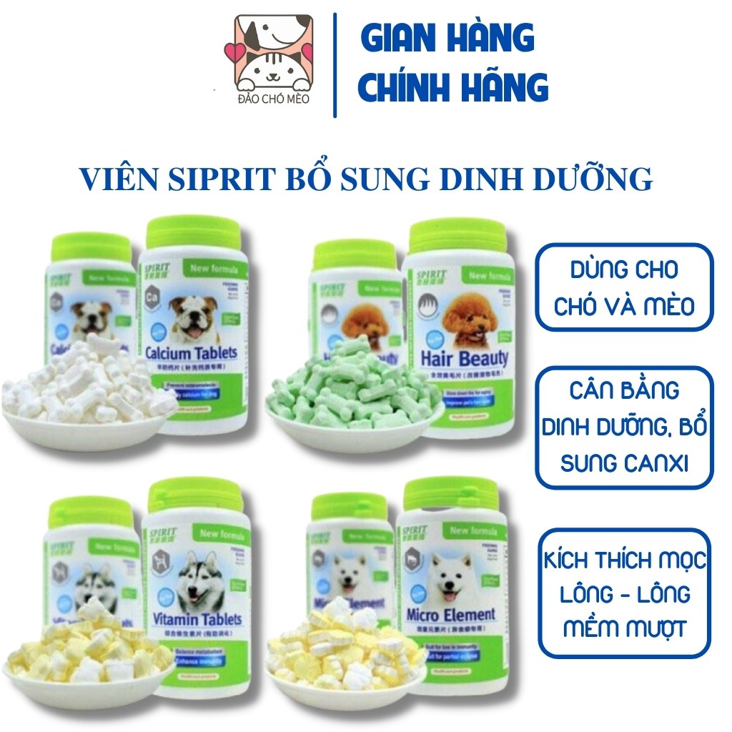 Viên Canxi Sữa SIPRIT cho mèo bổ sung dinh dưỡng Vitamin / khoáng - Đảo Chó Mèo