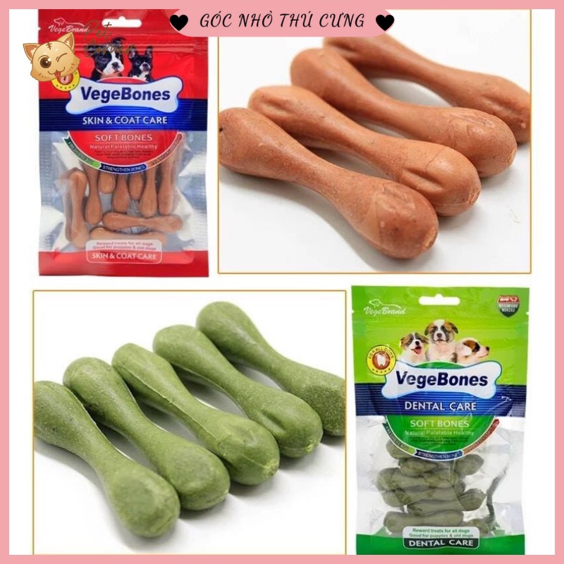 Xương gặm làm sạch răng, mượt lông, bổ sung canxi cho chó Vegebones (Gói 60g)