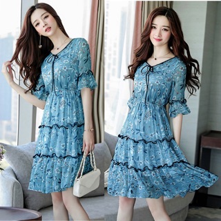 Đầm xoè 3 tầng hoa lá bao xinh cho bạn gái size S M L XL