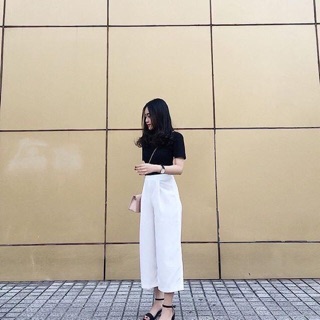 Quần culottes lửng Đen Size L Libe Libé