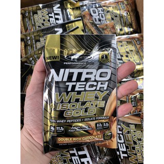 Gói Thử Sample Sữa Tăng Cơ Bắp Muscletech NitroTech 100% Whey Isolate Gold 1 lần dùng 35gram