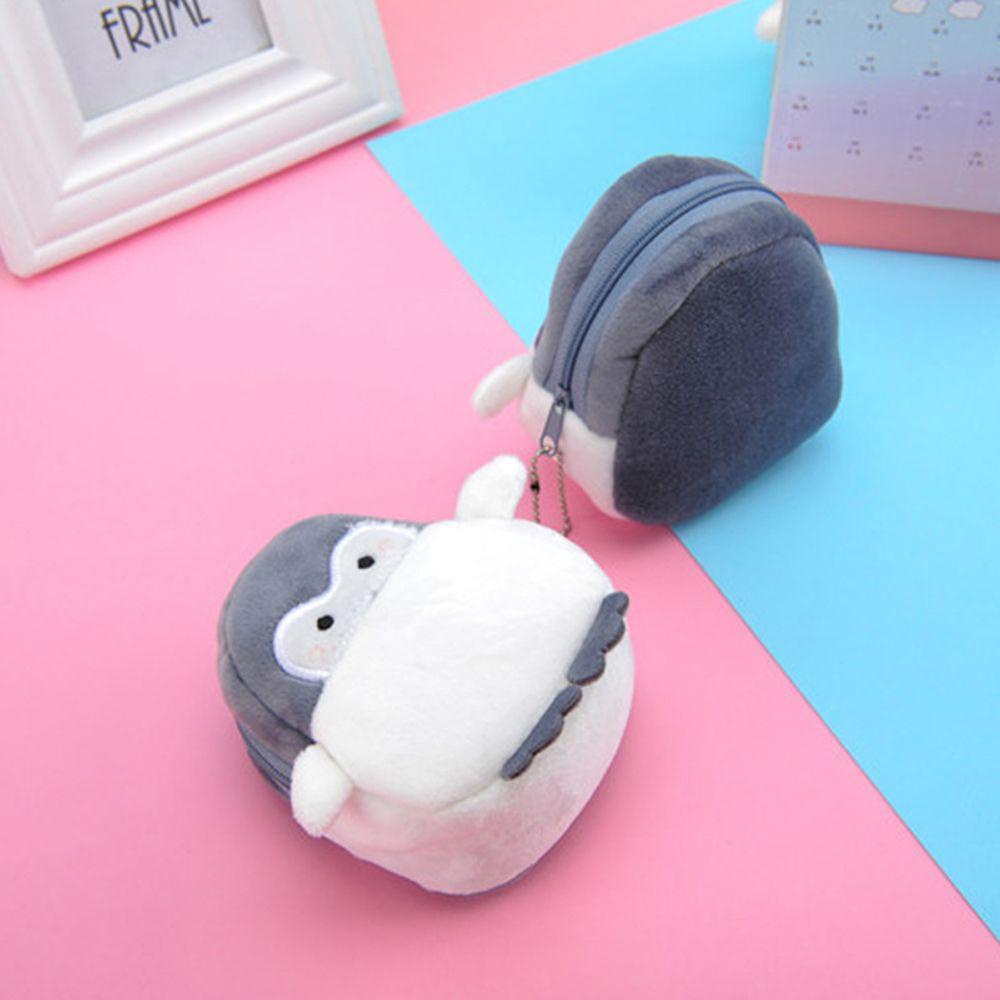 Ví Nhỏ Đựng Tiền Xu Họa Tiết Chim Cánh Cụt Hoạt Hình Có Khóa Kéo Phong Cách Hàn Quốc Cho Nữ