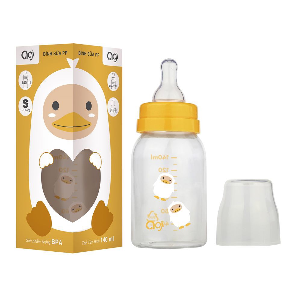 Bình sữa cổ hẹp Agi PP 140ml .
