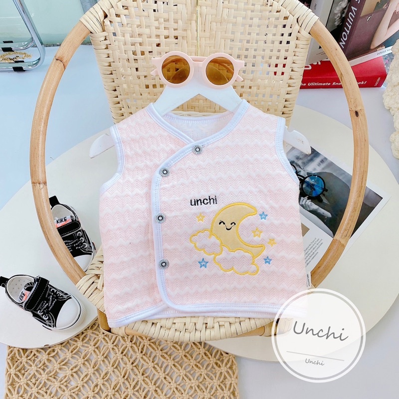 Áo gile unchi vải xốp mềm thêu cho bé yêu