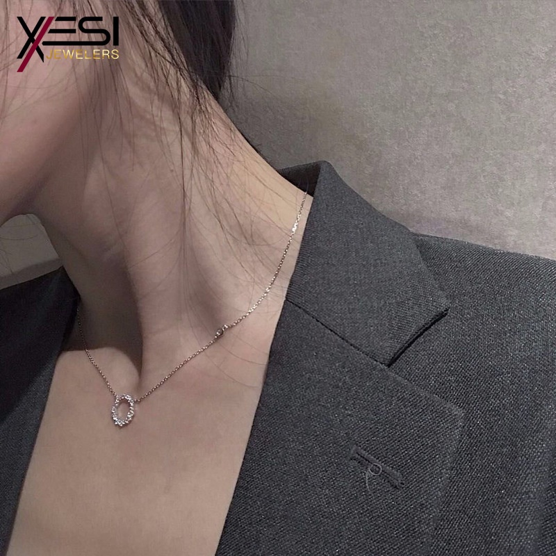 Vòng cổ Kim Cương Kiểu Dáng Hình Học Phong Cách Hàn Quốc