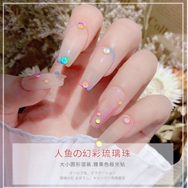 Đá giọt sương đính móng, đá giọt nước trang trí nail mix size