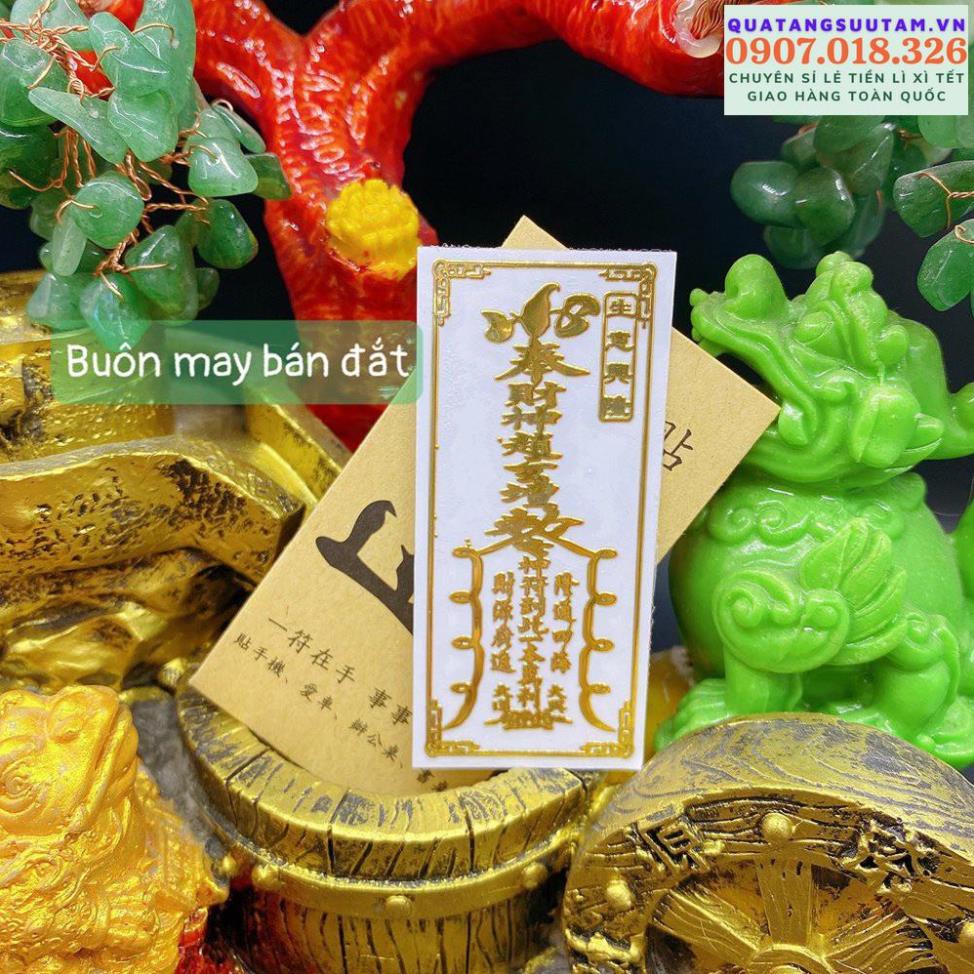 Bộ 4 Miếng Dán Điện Thoại Tài Lộc SET 1 CHIÊU TÀI HÚT LỘC Bình An Linh Phù Dán Điện Thoại Máy Tính Bảng