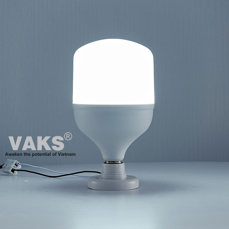 01 cái Bóng đèn Led VAKS búp trụ đuôi E27- công suất 5W, 10W, 15W, 20W, 30W, 40W - 220VAC - Kín nước - Ánh sáng trắng