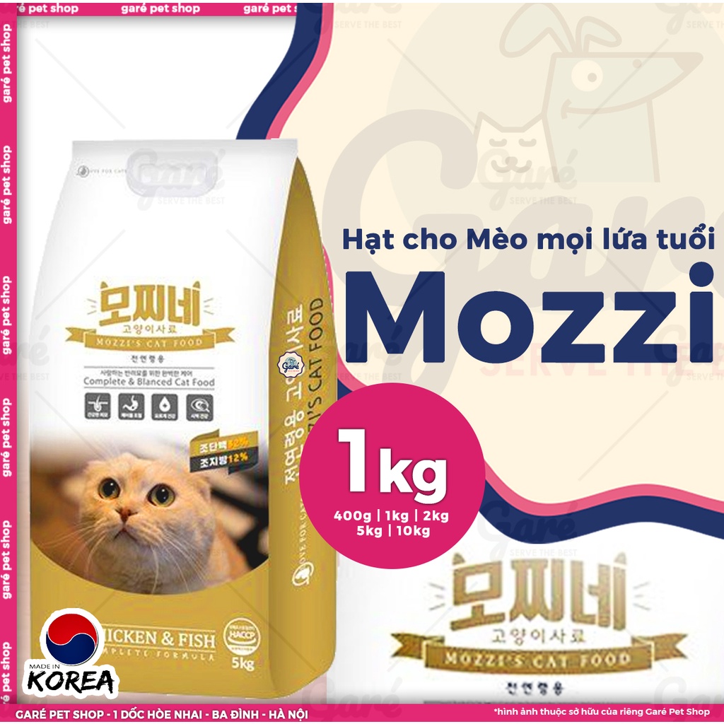 1kg - Hạt Mozzi 's Cat Hàn Quốc dành cho Mèo mọi lứa tuổi - Mozzi's Cat Food