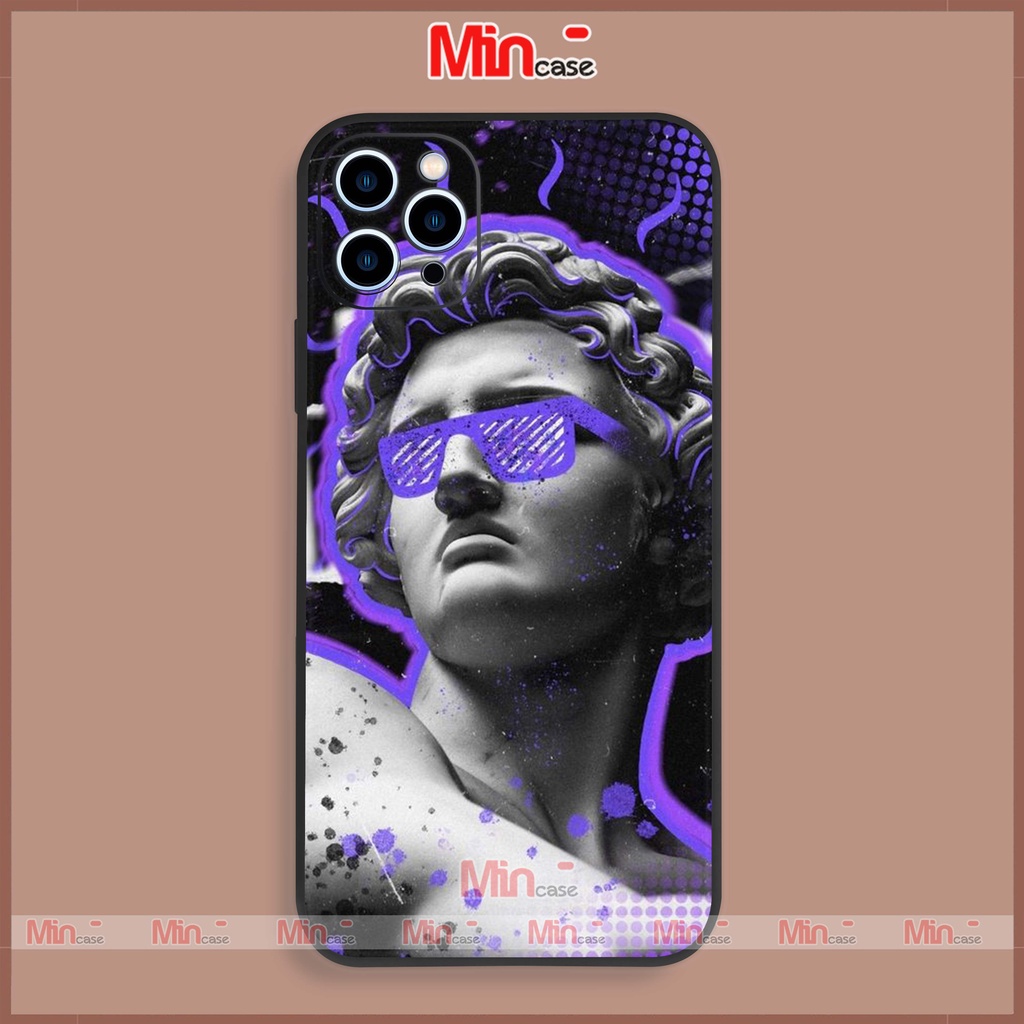 Ốp lưng điện thoại iPhone David bựa cạnh viền vuông silicon dẻo cho ip 6/6s/7/8/X/XS/XR/11/12/13/14 Pro Plus Max Mincase