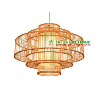 Đèn trang trí, đèn mây tre đan 3 tầng thả trần nhà hàng quán ăn