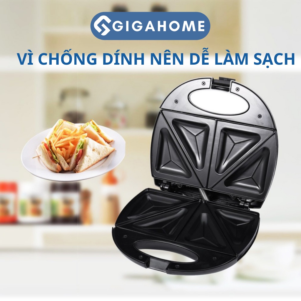 Máy Nướng Bánh Hotdog Tam Giác, Nướng Bánh Mì GIGAHOME KJ-102 Chống Dính 2278