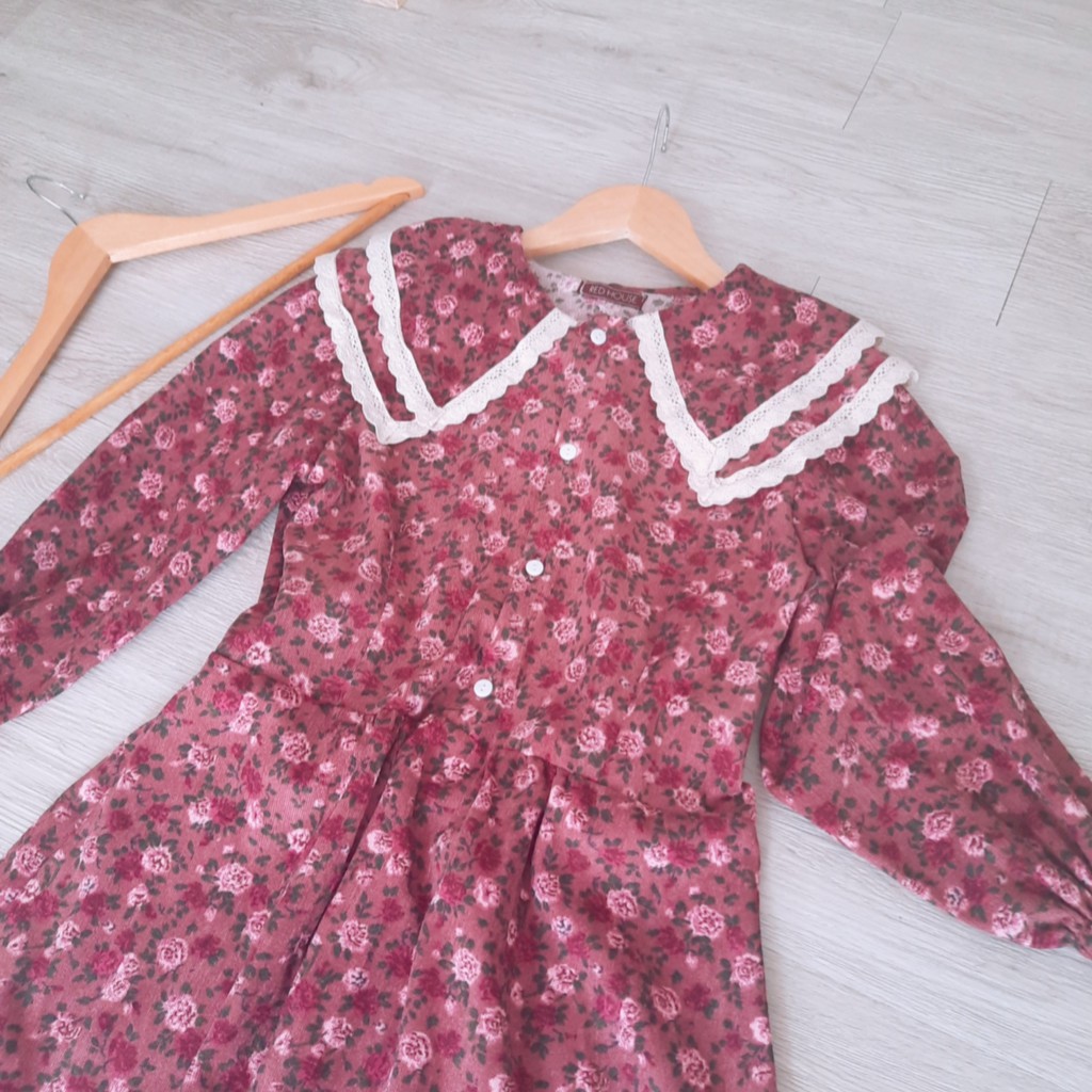 [Ảnh thật từ shop] Đầm vintage đi Đà Lạt hoa nhí , đầm vintage nhí, đầm vintage dáng dài | BigBuy360 - bigbuy360.vn