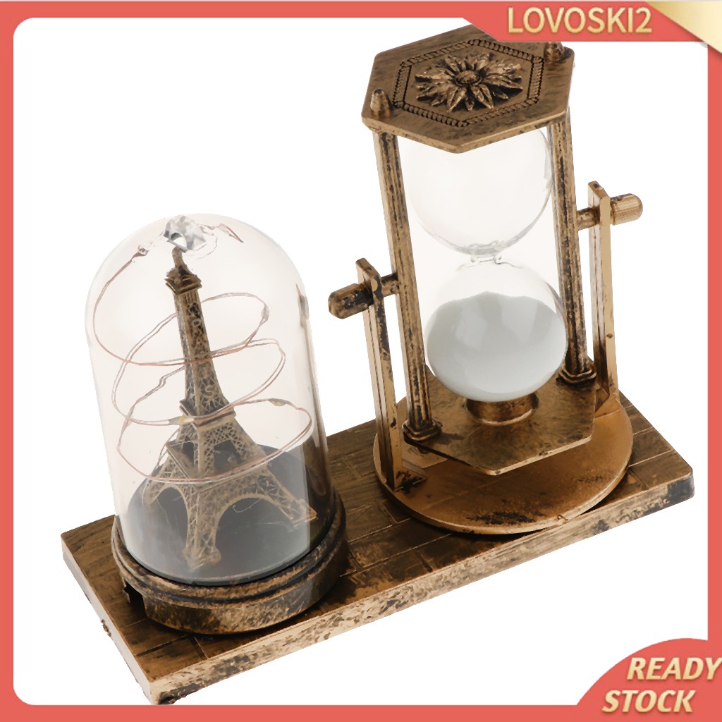 Hourglass Sand Timer with Built-in Light for Wine Cabinet Decor-Golden