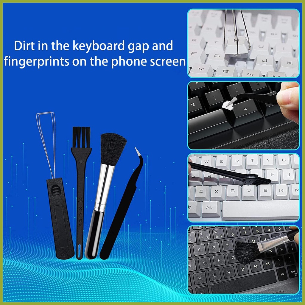 Dụng Cụ Làm Sạch Bàn Phím Máy Tính Kèm Chổi Quét Bụi Và Khăn Lau Điện Tử tamvn tamvn