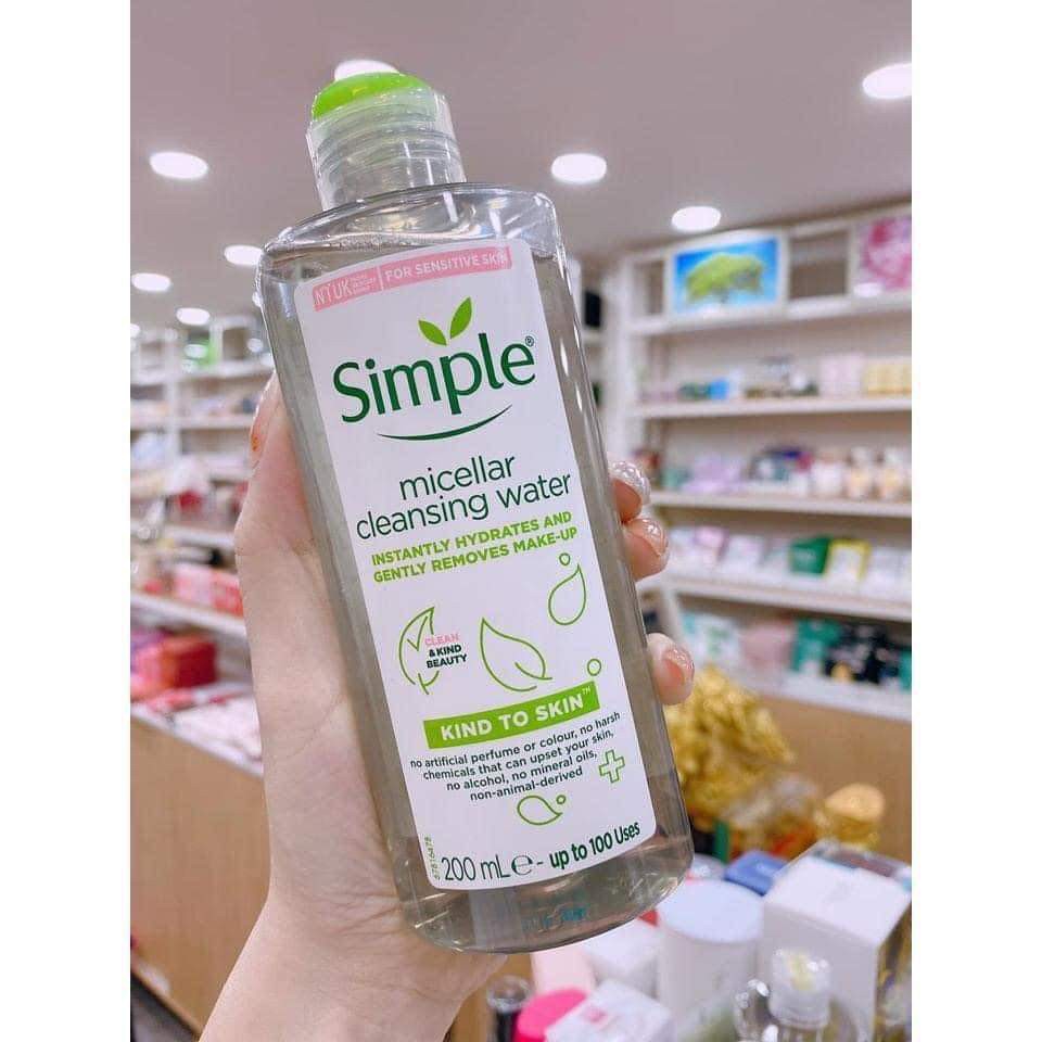 Nước Tẩy Trang Simple Cao Cấp 200ml mẫu mới - Chính Hãng