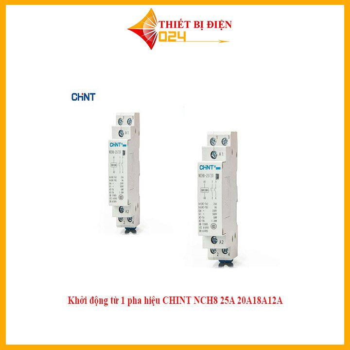 Khởi động từ 1 pha CHINT NCH8 25A/220 contactor kết hợp công tắc điều khiển từ xa công tắc hẹn