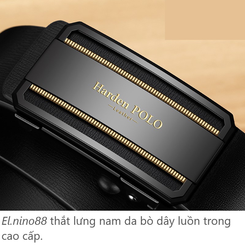 Dây thắt lưng nam HARDENPOLO da bò full hộp đựng EL01