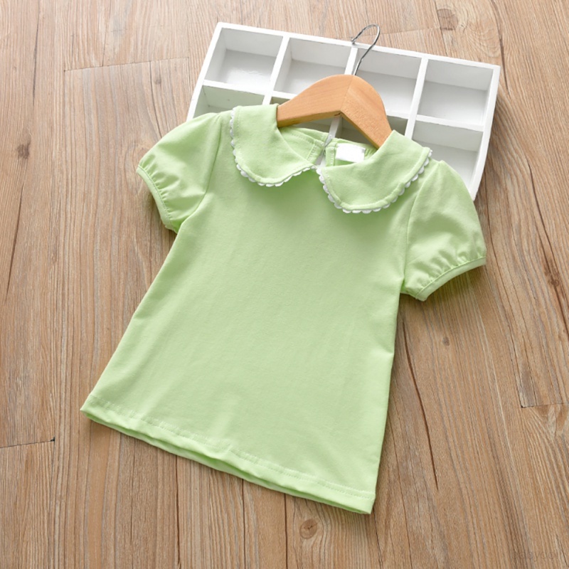 Áo Thun Cotton Tay Ngắn Cổ Tròn Thời Trang Mùa Hè Cho Bé Gái