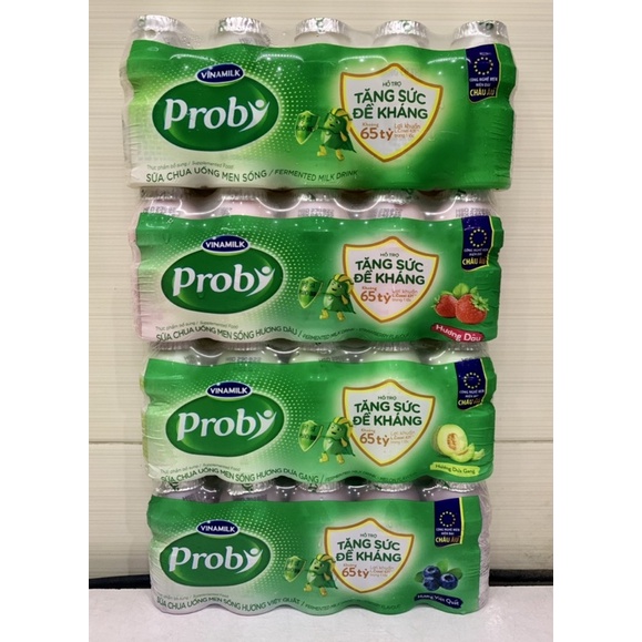 Sữa chua uống men sống Probi lốc 5 chai 65ml 4 vị