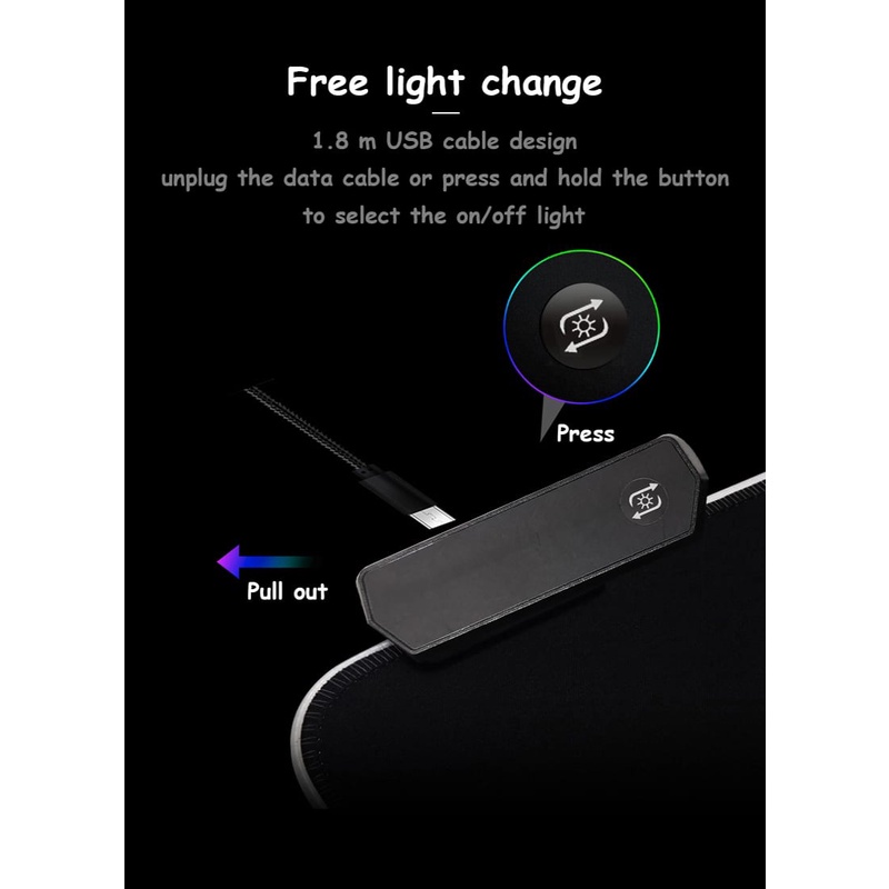 PAD LED lót chuột LED RGB Logo ROG size lớn 800x300x4mm